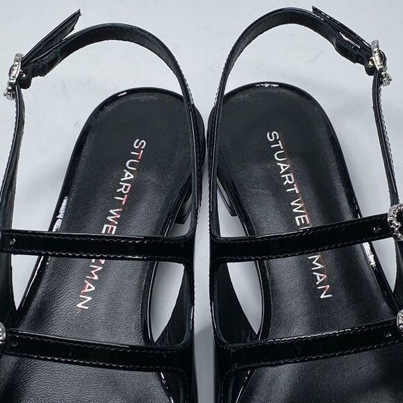 Stuart Weitzman embellished Patent Leather Slingback Flats size 7 - Picture 3 of 12